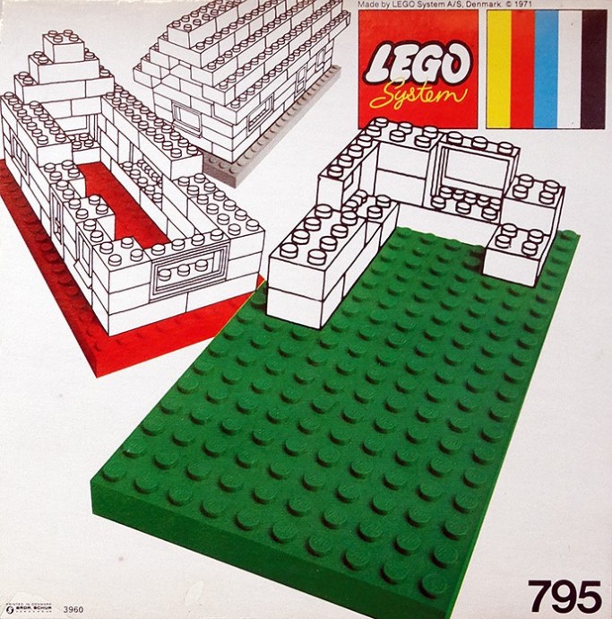 LEGO 795 - 2 Large Baseplates, Red/Blue