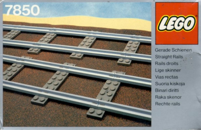 LEGO 7850 8 Straight Rails Grey 4.5 V