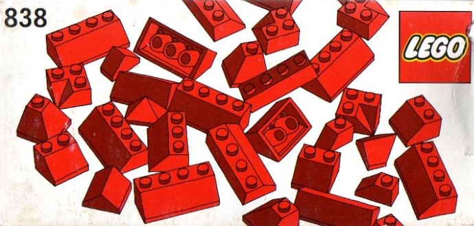 LEGO 838 - Red Roof Bricks Parts Pack, 45°